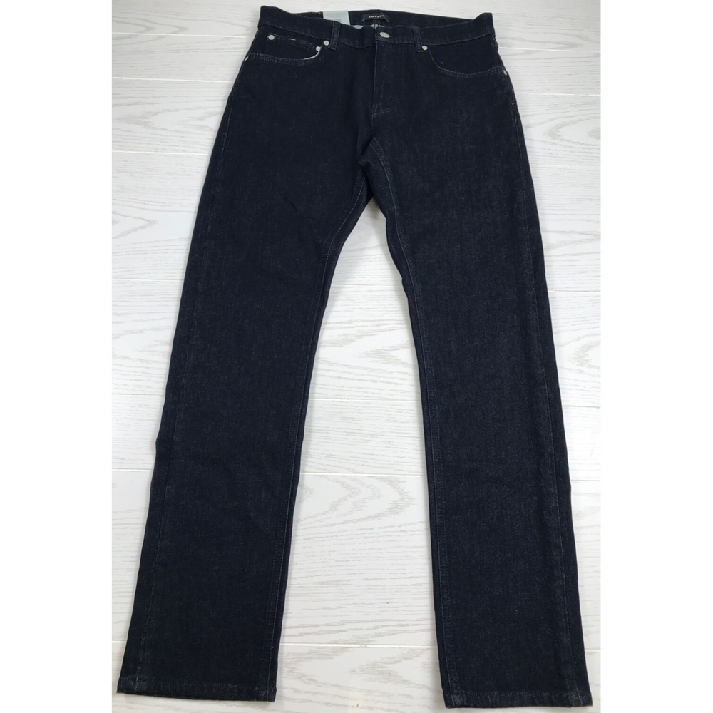 Organic Cotton Jeans Men 33x32 Amendi Lars Dry Blue Slim Taper Mid Rise New $195